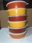 Vintage Tupperware #1405 6" Cereal Salad Big Wonder Bowls Harvest Colors 12 Pcs. Fixed Price $28.80.