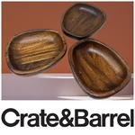 Vintage Lot 3 X Crate & Barrel Freeform Wooden Bowls 7" Thailand Modernist Table. Fixed Price $59.62.