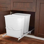 Smart Design Pull Out Dual Garbage Can Set Of 2 6 Gallon Waste Basket - White. Fixed Price $51.43.