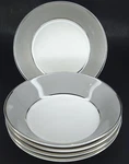 C1960S Lot 5 Syracuse Debutante Gray Platinum Dessert Fruit Bowl Replacement Set. Fixed Price $64.99.