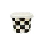 Mackenzie-childs Courtly Check Enamel Deep Squarage Bowl Medium. Fixed Price $65.00.