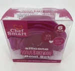Chef Smart Silicone Lotus Bakeware Bowl Set Oven Microwave Dishwasher Freezer Sa. Fixed Price $12.99.