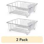 (2 Pack) Mainstays Small Wire Dish Rack - Chrome 14.17" 12.64" Lx 5.67". Fixed Price $23.94.