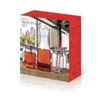 Regalo Country Style 5 Piece Mason Set Carafe 4 With Straws New. Fixed Price $38.00.