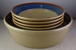 Mikasa Sand & Sea - 9" Round Vegetable + 4 Coupe Cereal Bowls. Fixed Price $83.95.