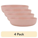 (4 Pack) Mainstays Blush Pink Eco-friendly Recycled Plastic Dinner Bowl, 43-OU. Fixed Price $10.21.