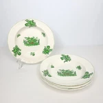 Set Of 5 Spode Copeland England Embossed Green Basket Rimmed Soup Bowls. Fixed Price $39.99.