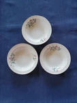 3 Superior Hall Springtime 5 1/2 Fruit Berry Dessert Bowls Set Vtg Silver Edge. Fixed Price $16.95.