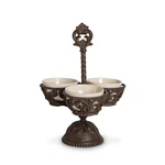 Metal Ceramic Condiment Server Rustic Tabletop Serving Dish Kitchen Decor Bronze. Fixed Price $220.49.