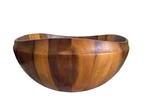 Savora Acacia Two-tone Solid Large Wooden Serving Bowl W/ Lip Asymmetrical. Fixed Price $59.99.
