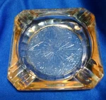 Vintage Depression Era Pink Glass Ashtray Star Diamond Embossed 1/4"X3. Fixed Price $12.99.