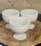 Set Of 3 The Pioneer Woman Adeline Opalescent Snow Glass Dessert Cup Bowl 10OZ. Fixed Price $29.99.