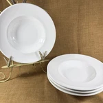 Ce. Pa. Ceramica Italy Pasta 12 Bowl SET/4 White Wide Rim Tuscan Italian. Fixed Price $41.99.