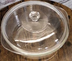 Glasbake/jeannette #J-514 Clear Glass Round 2 Qt Open Casserole With Lid. Fixed Price $12.99.