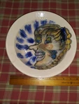 Flora Eustis Studio Pottery Bowl 9 1/2" Yellow Braid Girl Athens Ga. Fixed Price $29.99.