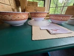Temp-tations Set Of 3 Melamine Serving Bowls W/lids Old World Pattern New Box. Fixed Price $14.99.