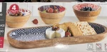 Mesa Inspired Living Mango Wood Printed Bowls W/tray 4-PIECE Serving Set. Fixed Price $25.00.