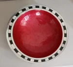 Julia Knight 12" Wide Designer Decor Bowl Red Pomegranate Hand Made India. Fixed Price $37.99.