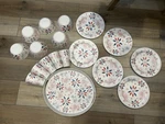 Temp-tations By Tara Old World Melamine Plates Bowls Tumblers Serving Tray Vtg. Fixed Price $74.99.