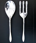 Vtg 1976 Wilton Columbia Armetale Bruce Fox Design Serving Salad Spoon Fork. Fixed Price $49.99.