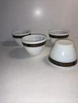 Set Of 4 Corning Decor Pyrex Ebony Fleur Lis Custard Dessert Ice Cream Cup. Fixed Price $16.00.