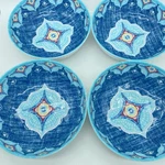 Set Of 4 Better Homes & Gardens Melamine Cereal Bowl Geometric Turquoise. Fixed Price $18.95.