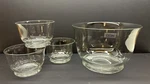 Toscany 4 Pc Hand Blown Clear Crystal Bowl Set Made In Romania. Fixed Price $95.00.