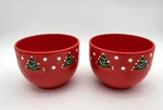 2 Waechtersbach Christmas Tree Soup Cereal Nut Bowls Footed 5" Mint. Fixed Price $40.00.
