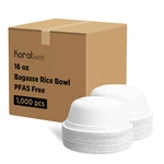 Karat Earth 16OZ Pfas Free Bagasse Eco-friendly Rice Bowl 1,000 Pcs. Fixed Price $91.50.