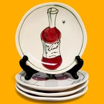 4PC Certified International Julia Junkin Studio Wine Themed Plate Set 6.5". Fixed Price $29.87.