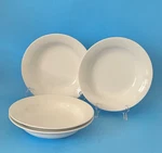 Set Of 4 Noritake Contemporary Fine China Arctic White Soup Bowls. Fixed Price $75.00.