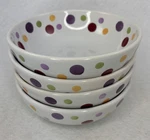 4 Pampered Chef Simple Additions Dots Stoneware Soup Cereal Bowls 6IN Discontin. Fixed Price $32.00.