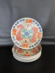 Vintage Juliska Melamine Sea Shell 9" Salad Plates Crackle Glaze Mcm Set Of 8. Fixed Price $88.99.