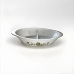 Vintage Glassbake Green Daisy J2352 Divided Casserole Dish Milk. Fixed Price $12.99.
