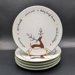 Set Of 5 Holiday Home Christmas Salad Plates 8 Reindeer Joy Peace Earth Whimsic. Fixed Price $24.99.