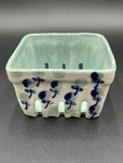 Anthropologie Floral Ceramic Berry Basket Blue Motif 2.5"X4"X4" New. Fixed Price $34.99.