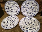 *new* Set Of 4 Ralph Lauren Macao White Blue Floral Porcelain Salad Plates. Fixed Price $79.99.