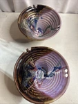Set Of 2 Hand Thrown Drip Glaze Pottery Rice Ramen Noodle Bowl Chopstick Rest. Fixed Price $39.98.