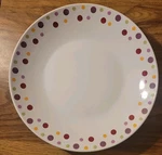 Pampered Chef Simple Additions Large Polka Dot Pasta Serving Bowl 13.5". Fixed Price $26.00.