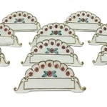 Vintage Porcelain German White Floral Place Name Plates Set Of 11. Fixed Price $34.99.