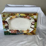Publix The Pilgrim Pair Collectible Thanksgiving Serving Bowl 8 By 12. Fixed Price $25.00.