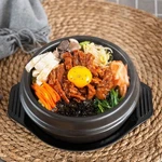 Korean Dolsot Bibimbap Earthenware Stone Bowl Ceramic Soup Pot W/ Tray. Fixed Price $34.50.