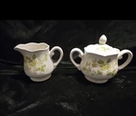 Vintage Ironstone Petite Flora By Sears Sugar Bowl With Lid And Creamer. Fixed Price $20.00.
