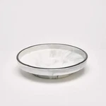 Yedi YCC843, 8.25" Fine Porcelain Grey Deep Plate, Bone China Marble Soup Bowl,. Fixed Price $22.00.