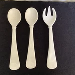 3 Beatriz Ball Vida Nube Set: 2 Serving Spoons And 1 Fork White. Fixed Price $29.00.