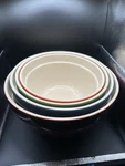 Chef Stoneware Nesting Mixing Bowl Set 7 8 9 10 Inch Red Blue Green Orange. Fixed Price $50.00.