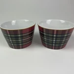 222 Fifth Wexford Red Winter Christmas Tartan Plaid Cereal Bowls Set Of. Fixed Price $31.49.