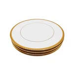 4X Charter Club Soup Bowls Grand Buffet Set Of Gold 9.6 Inch White Porcelain. Fixed Price $44.95.
