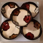 Pfaltzgraff Painted Poppies 7-1/2" Soup Cereal Bowls, Retired Pattern Lot Of 5. Fixed Price $29.99.