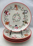 Temptations - Seasonal Patten Set/lot Of 4 Dinner Plates Euc. Fixed Price $30.00.